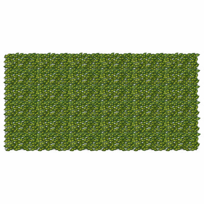 Balcony Screen with Leaves Green and Yellow 300 x 150 cm