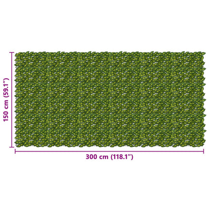 Balcony Screen with Leaves Green and Yellow 300 x 150 cm