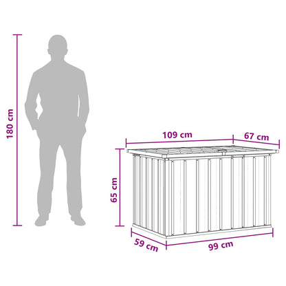 Outdoor Storage Box Wood 109 x 67 x 65 cm Galvanised Steel