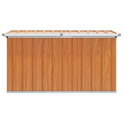 Outdoor Storage Box Wood 129 x 67 x 65 cm Galvanised Steel