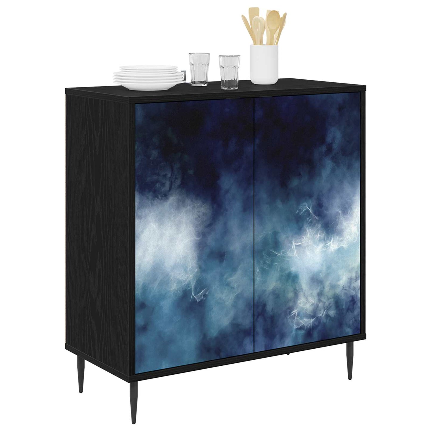 Sideboard RAALTE Black Oak 69 x 33 x 76 cm Engineered Wood