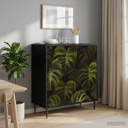 Sideboard ELBURG Black Oak 69 x 33 x 76 cm Engineered Wood