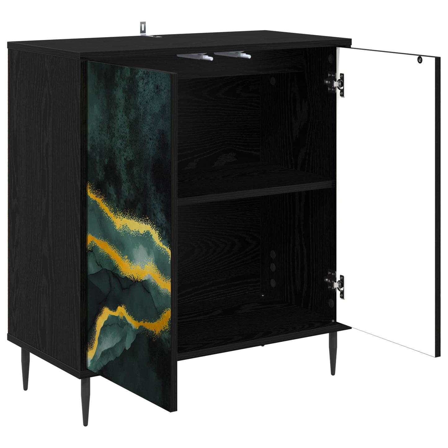 Sideboard WIJHE Black Oak 69 x 33 x 76 cm Engineered Wood