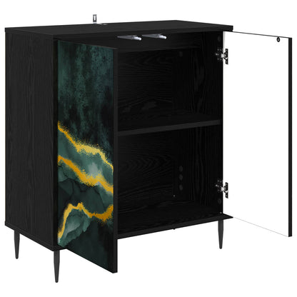 Sideboard WIJHE Black Oak 69 x 33 x 76 cm Engineered Wood