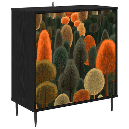 Sideboard ZAANDAM Black Oak 69 x 33 x 76 cm Engineered Wood