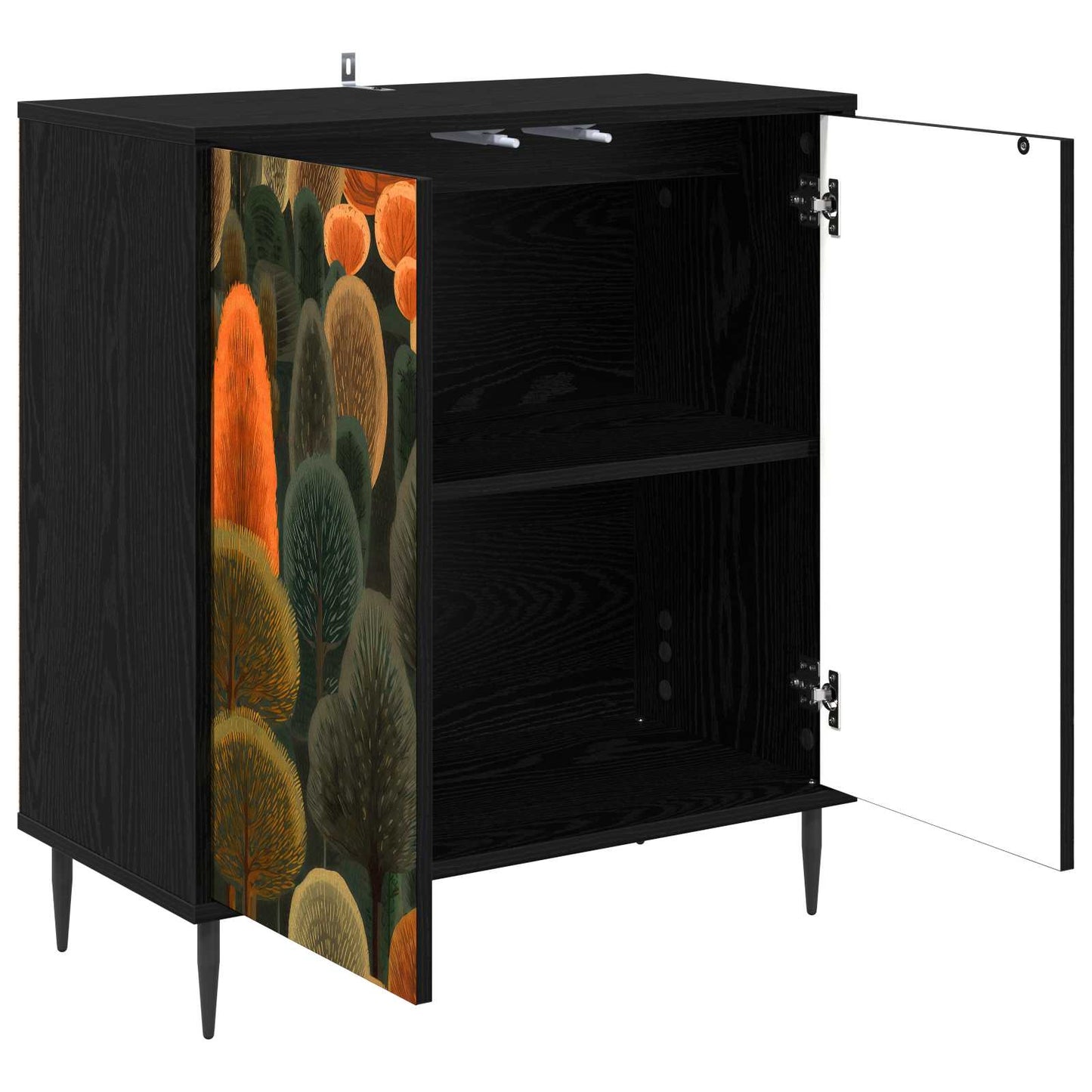 Sideboard ZAANDAM Black Oak 69 x 33 x 76 cm Engineered Wood