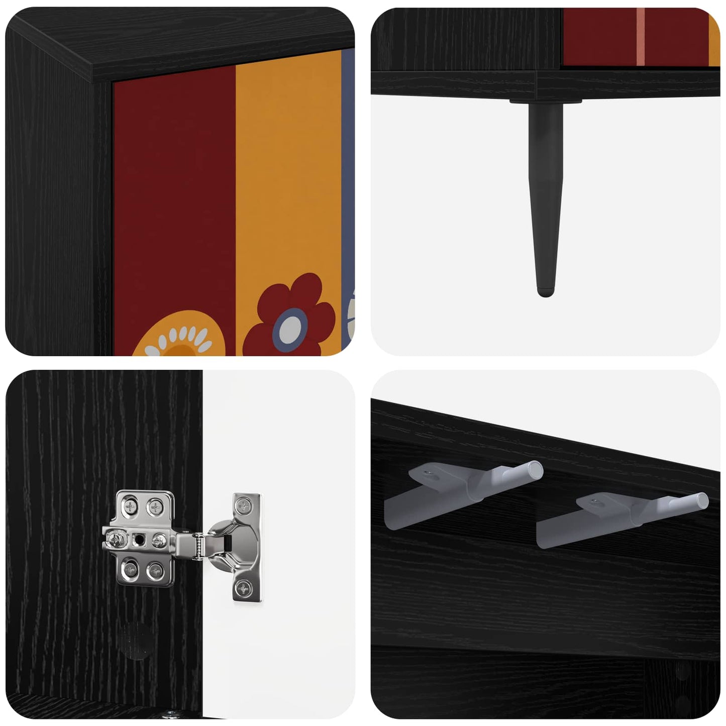 Sideboard ESSEN Black Oak 69 x 33 x 76 cm Engineered Wood