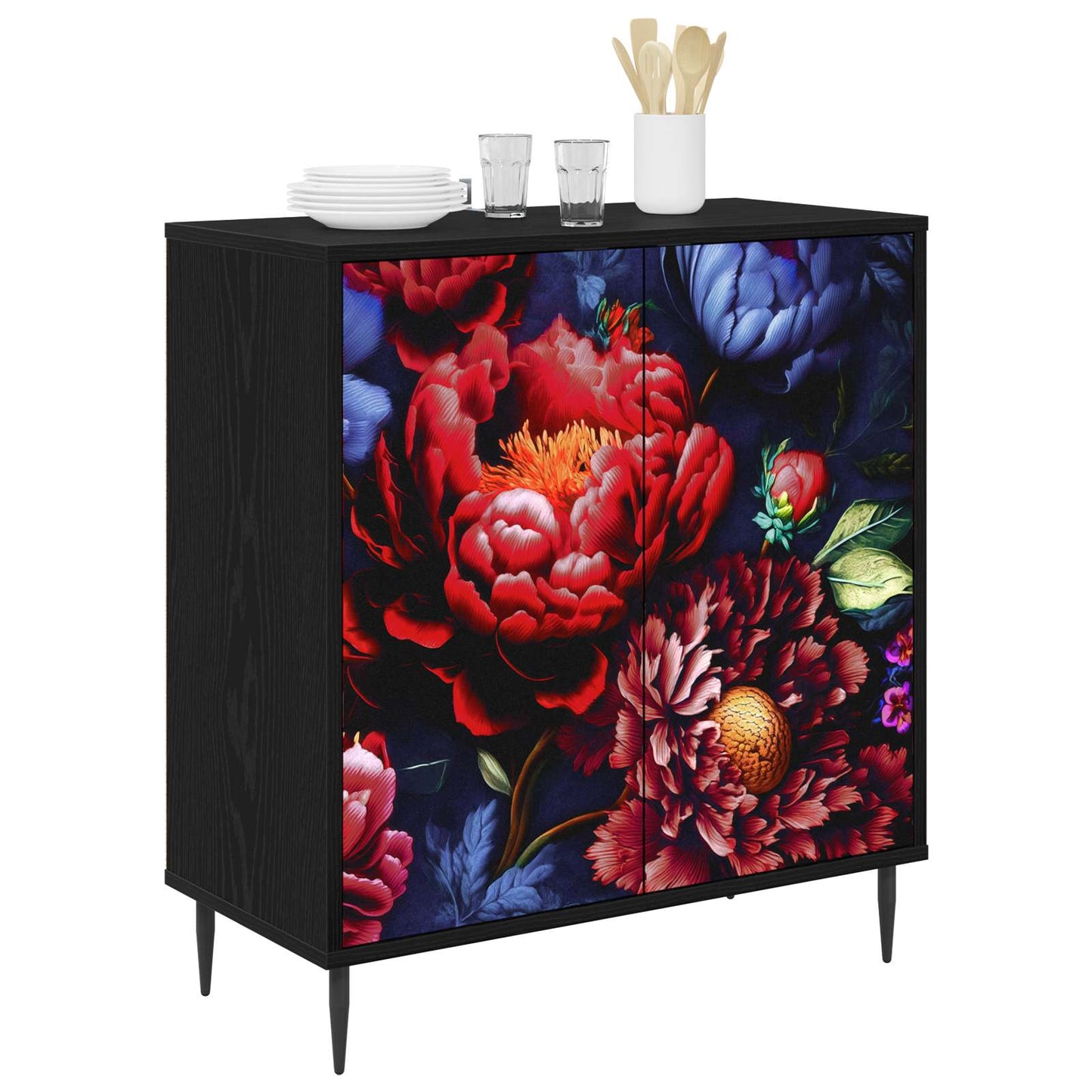 Sideboard KIEL Black Oak 69 x 33 x 76 cm Engineered Wood