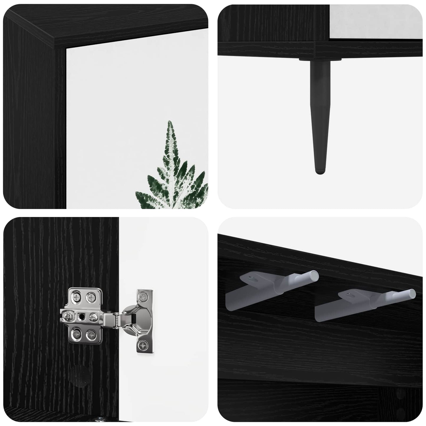 Sideboard HANAU Black Oak 69 x 33 x 76 cm Engineered Wood