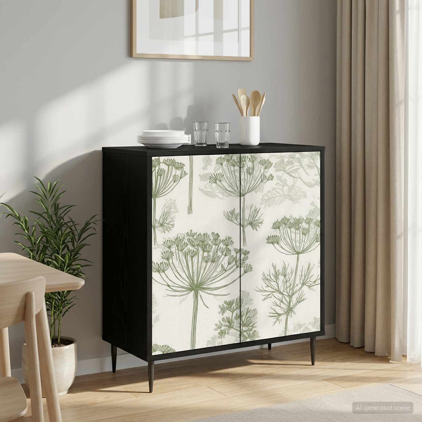 Sideboard GOTHA Black Oak 69 x 33 x 76 cm Engineered Wood