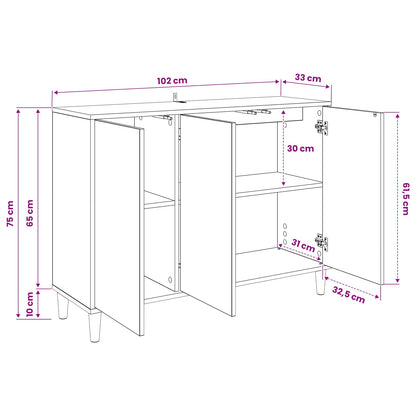 Sideboard RHENEN Sonoma 102 x 33 x 75 cm Engineered Wood