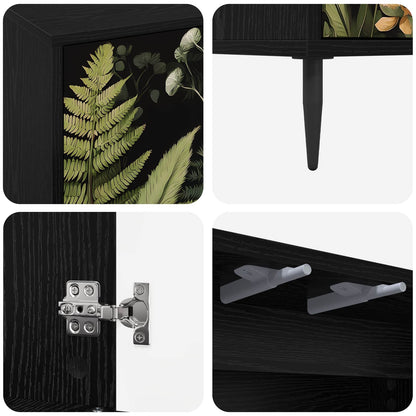 Sideboard RHENEN Black Oak 102 x 33 x 76 cm Engineered Wood