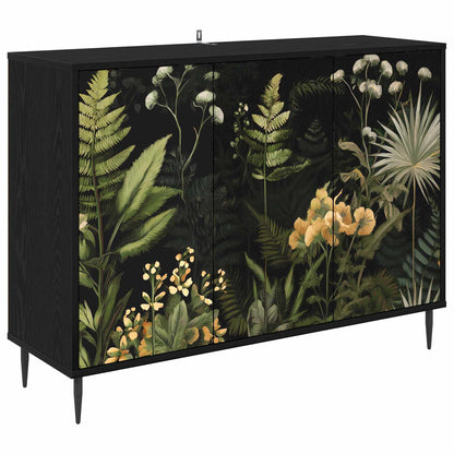 Sideboard RHENEN Black Oak 102 x 33 x 76 cm Engineered Wood