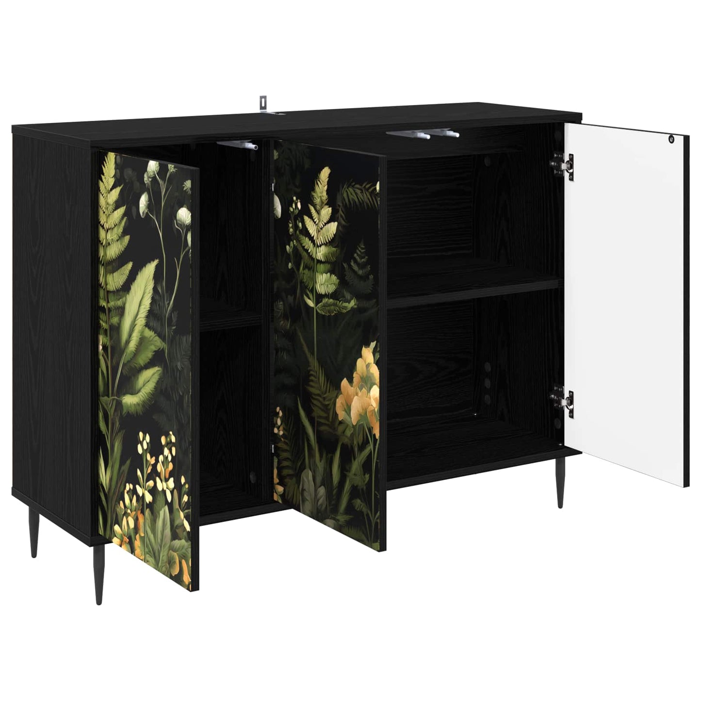 Sideboard RHENEN Black Oak 102 x 33 x 76 cm Engineered Wood