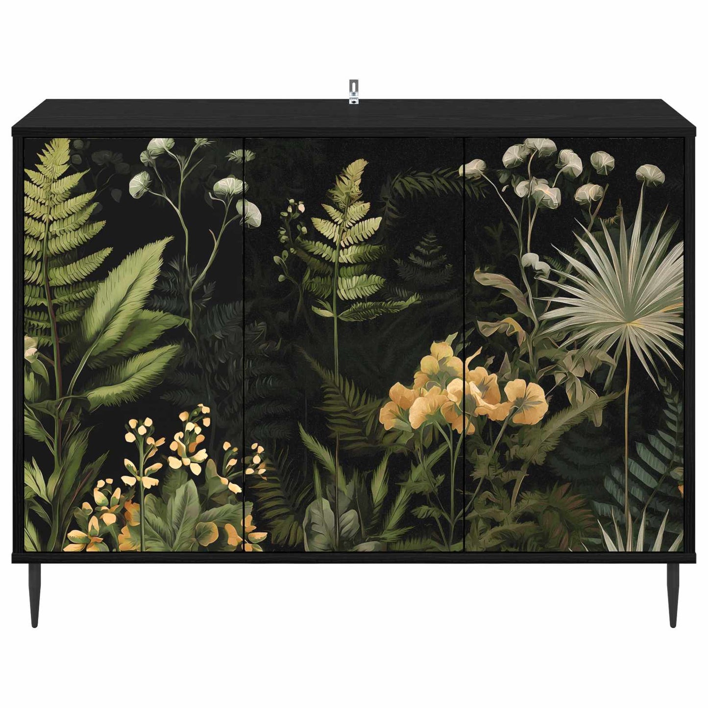 Sideboard RHENEN Black Oak 102 x 33 x 76 cm Engineered Wood