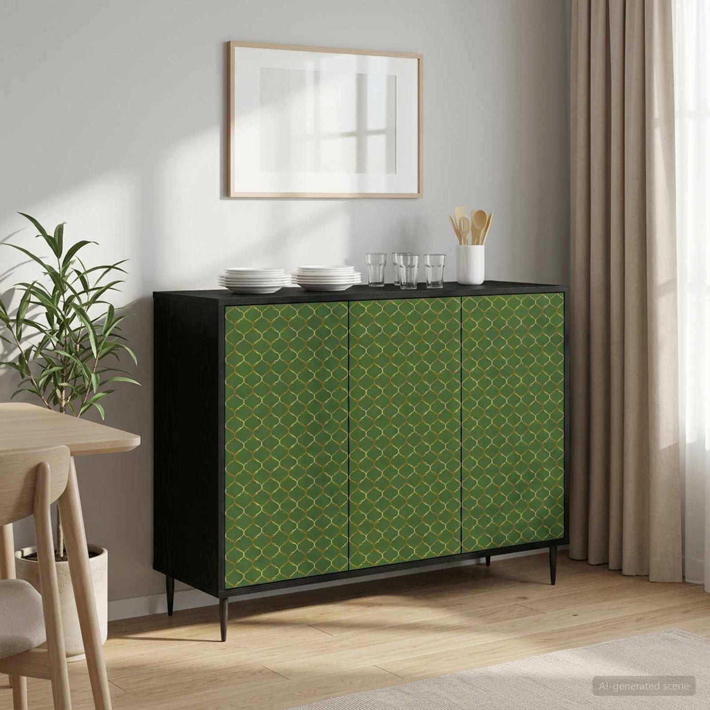Sideboard GELEEN Black Oak 102 x 33 x 76 cm Engineered Wood