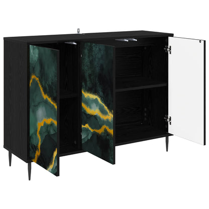 Sideboard WIJHE Black Oak 102 x 33 x 76 cm Engineered Wood
