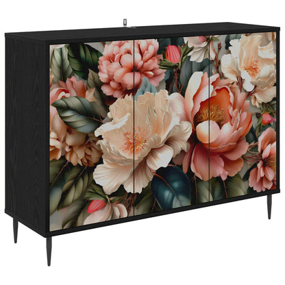 Sideboard BORNE Black Oak 102 x 33 x 76 cm Engineered Wood