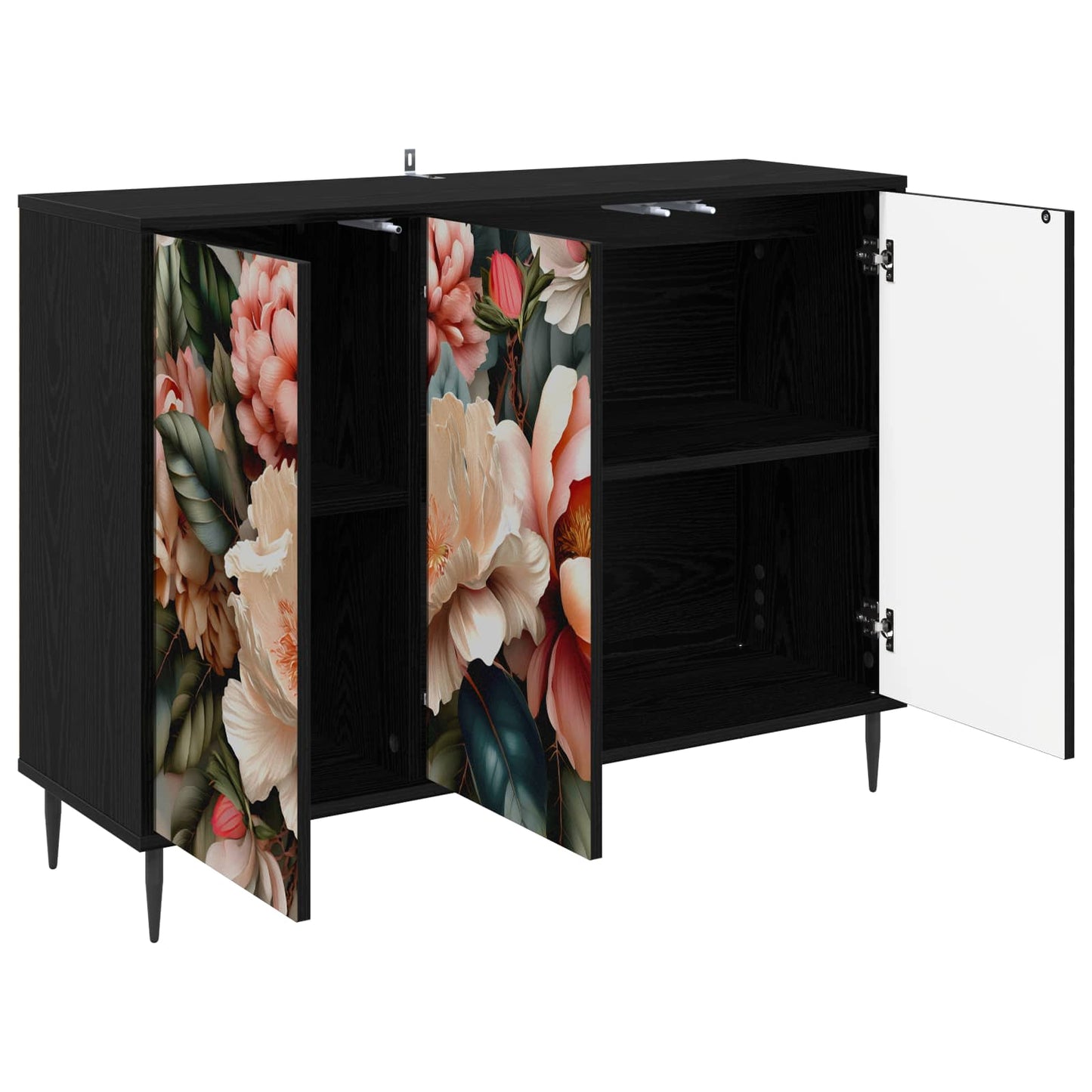 Sideboard BORNE Black Oak 102 x 33 x 76 cm Engineered Wood