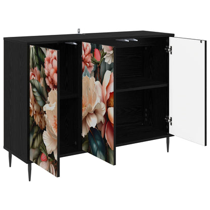 Sideboard BORNE Black Oak 102 x 33 x 76 cm Engineered Wood