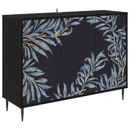 Sideboard DOKKUM Black Oak 102 x 33 x 76 cm Engineered Wood