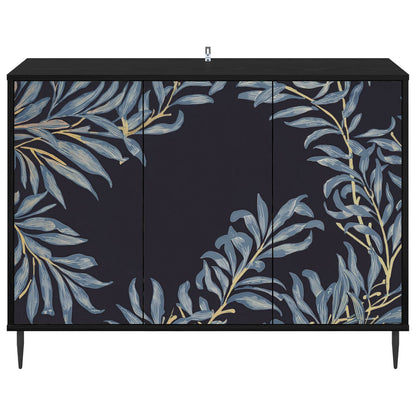 Sideboard DOKKUM Black Oak 102 x 33 x 76 cm Engineered Wood