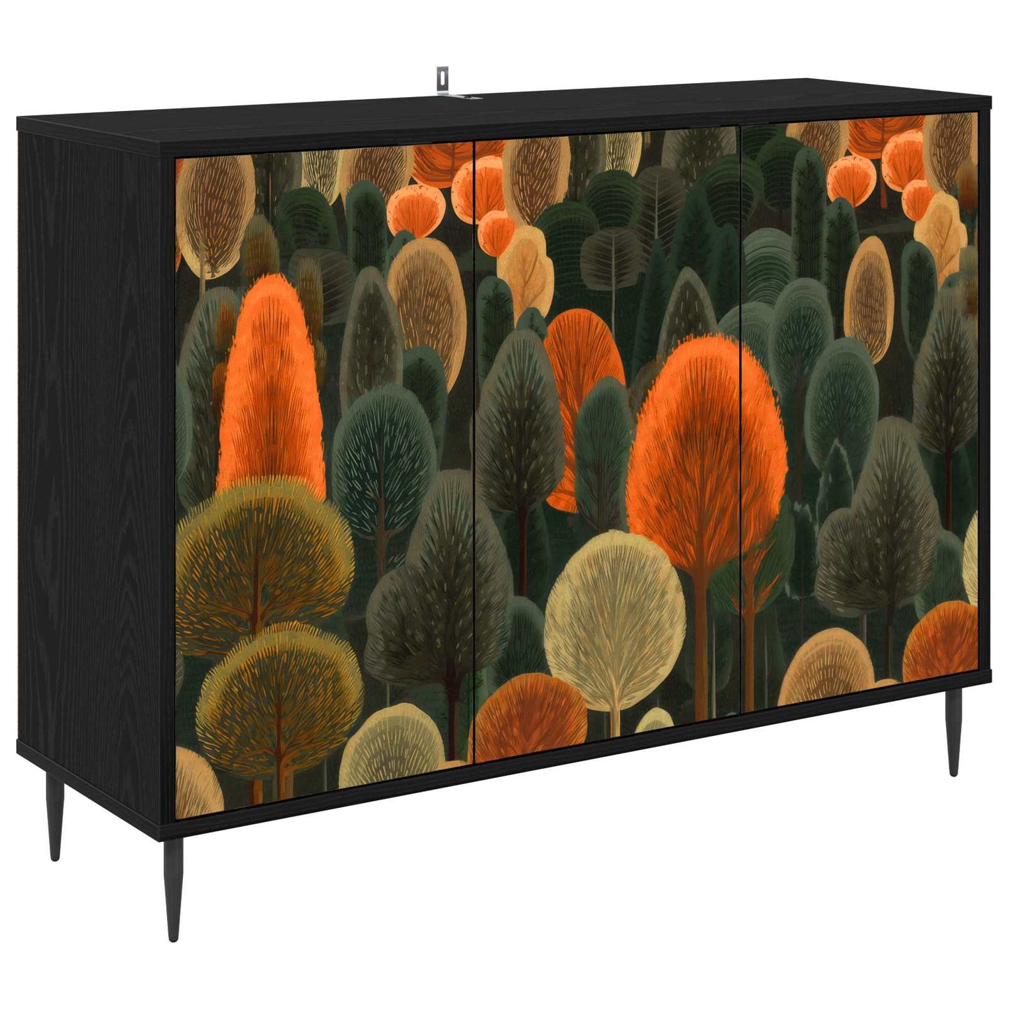 Sideboard ZAANDAM Black Oak 102 x 33 x 76 cm Engineered Wood