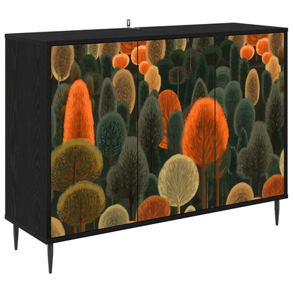 Sideboard ZAANDAM Black Oak 102 x 33 x 76 cm Engineered Wood