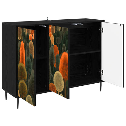 Sideboard ZAANDAM Black Oak 102 x 33 x 76 cm Engineered Wood