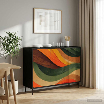 Sideboard BONN Black Oak 102 x 33 x 76 cm Engineered Wood