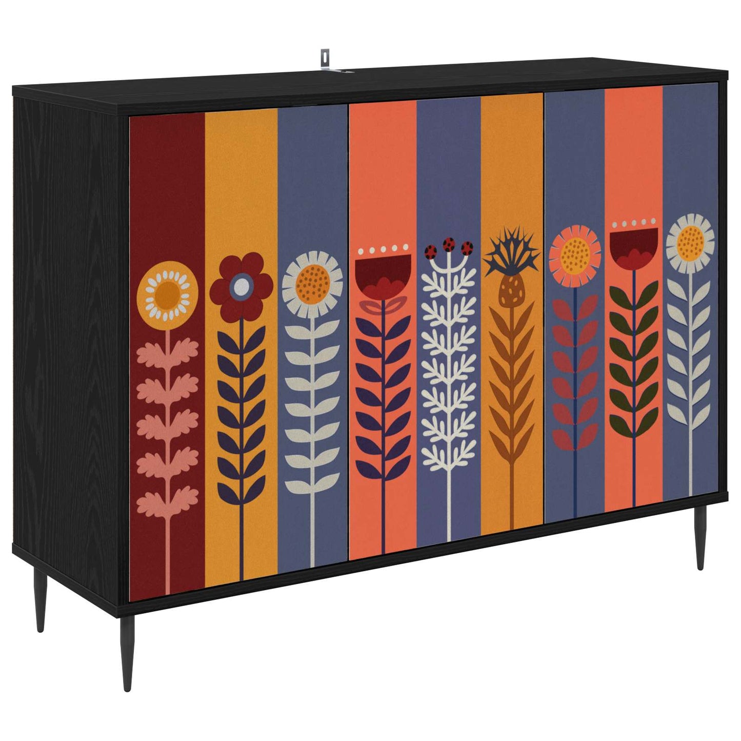 Sideboard ESSEN Black Oak 102 x 33 x 76 cm Engineered Wood