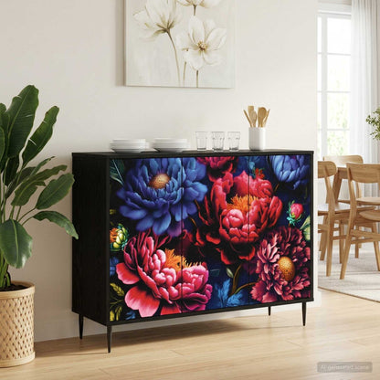 Sideboard KIEL Black Oak 102 x 33 x 76 cm Engineered Wood