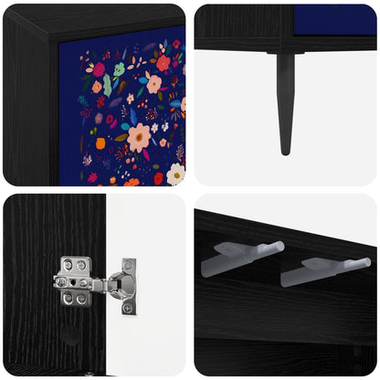 Sideboard MAINZ Black Oak 102 x 33 x 76 cm Engineered Wood