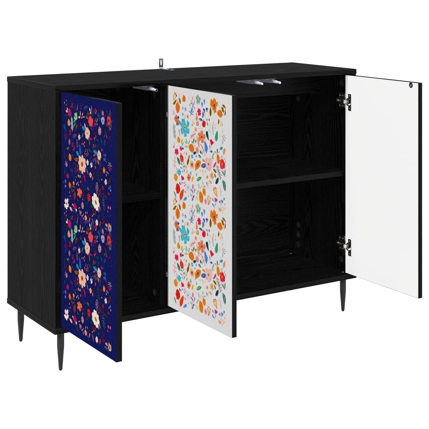 Sideboard MAINZ Black Oak 102 x 33 x 76 cm Engineered Wood