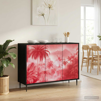 Sideboard AACHEN Black Oak 102 x 33 x 76 cm Engineered Wood