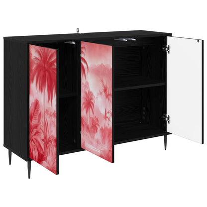 Sideboard AACHEN Black Oak 102 x 33 x 76 cm Engineered Wood