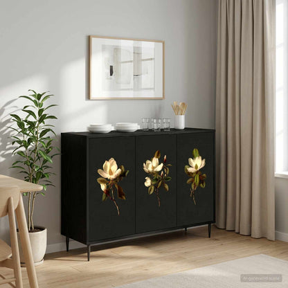 Sideboard BREMEN Black Oak 102 x 33 x 76 cm Engineered Wood