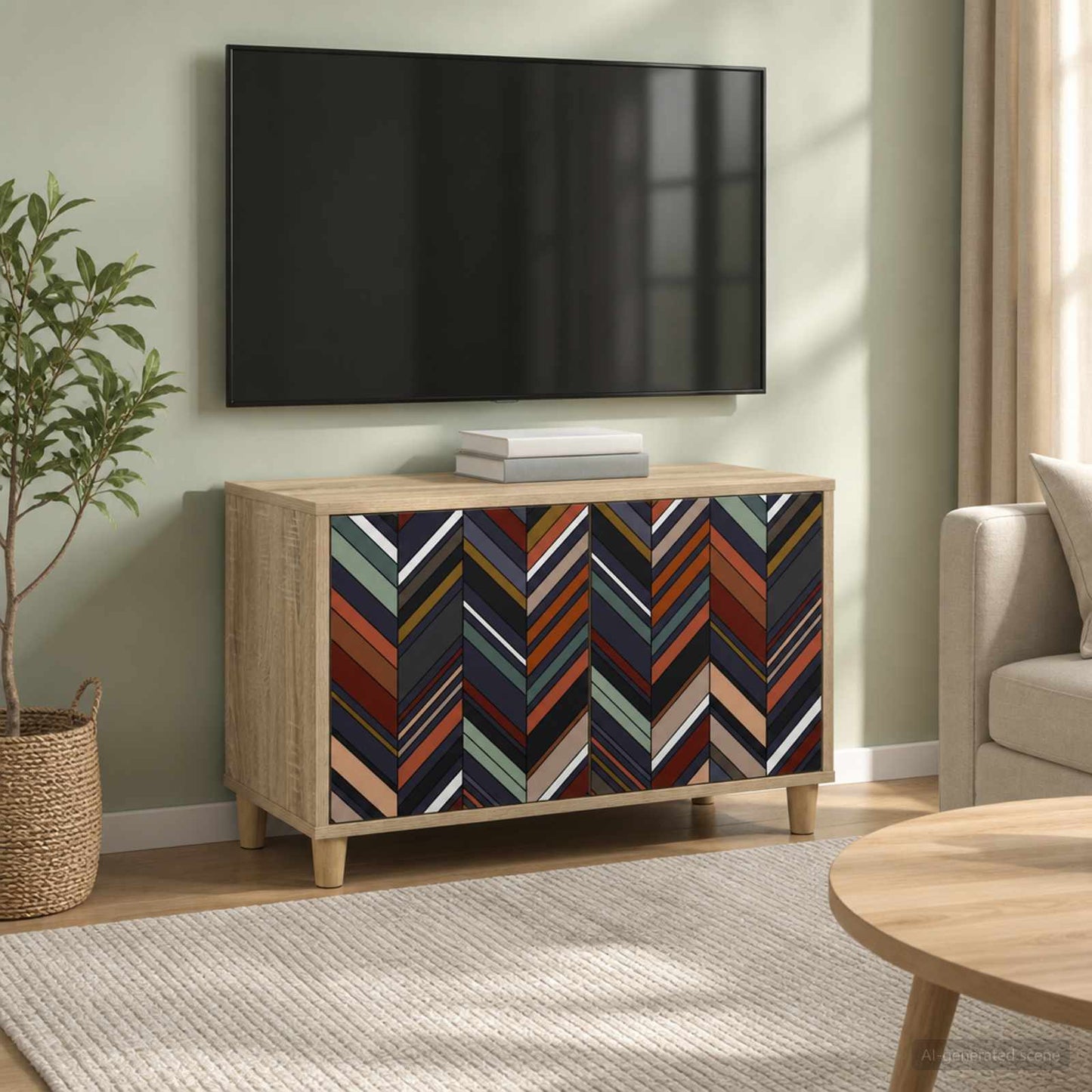TV Cabinet OMMEN 69 x 33 x 50 cm Sonoma Engineered Wood