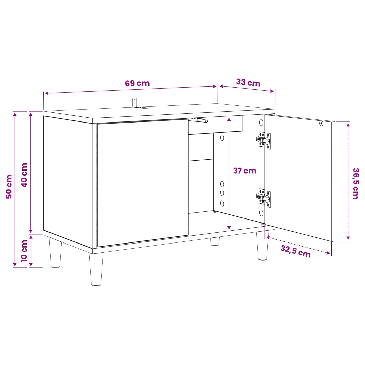 TV Cabinet KIEL 69 x 33 x 50 cm Sonoma Engineered Wood