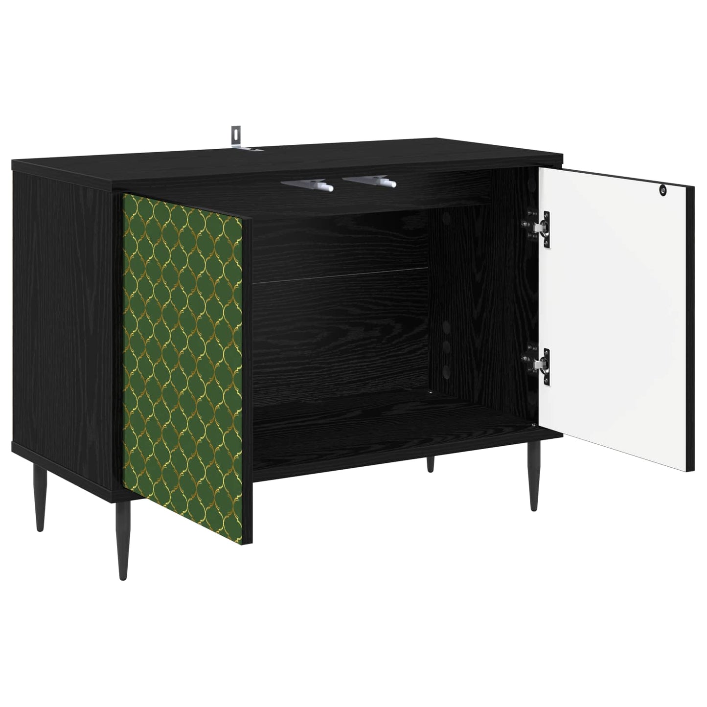 TV Cabinet GELEEN 69 x 33 x 50.5 cm Black Oak Engineered Wood