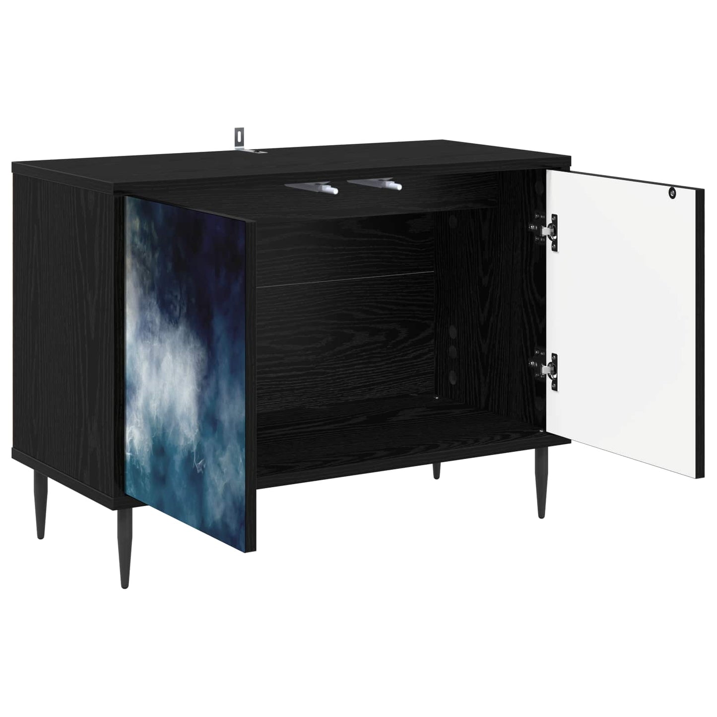 TV Cabinet RAALTE 69 x 33 x 50.5 cm Black Oak Engineered Wood