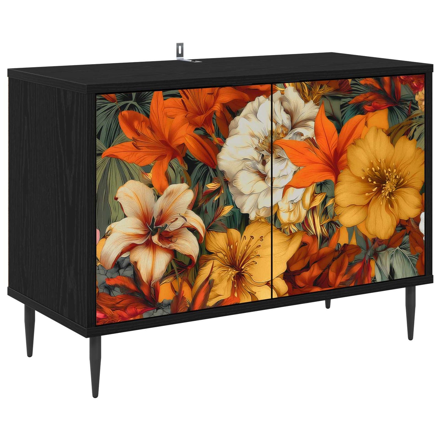 TV Cabinet GENNEP 69 x 33 x 50.5 cm Black Oak Engineered Wood