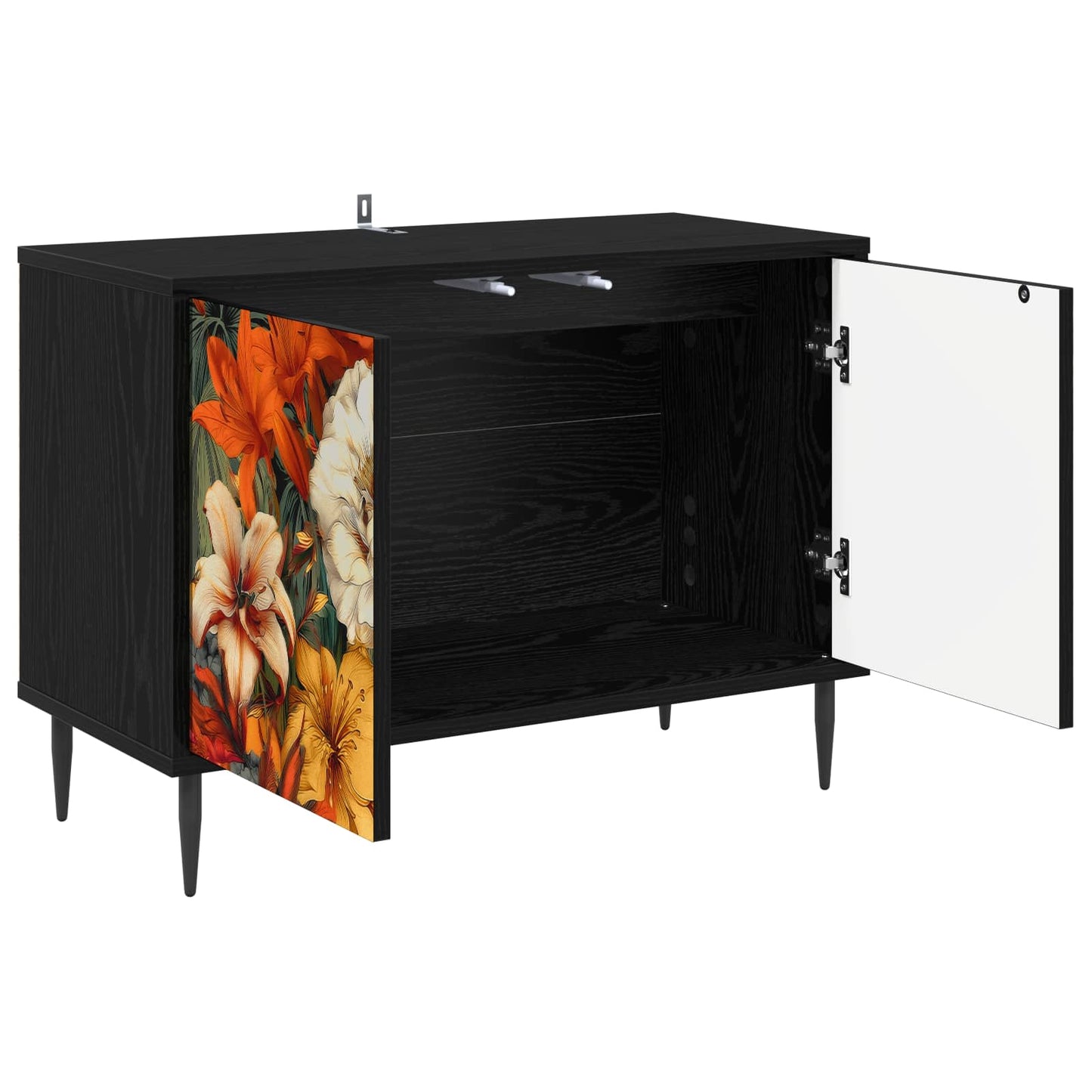 TV Cabinet GENNEP 69 x 33 x 50.5 cm Black Oak Engineered Wood