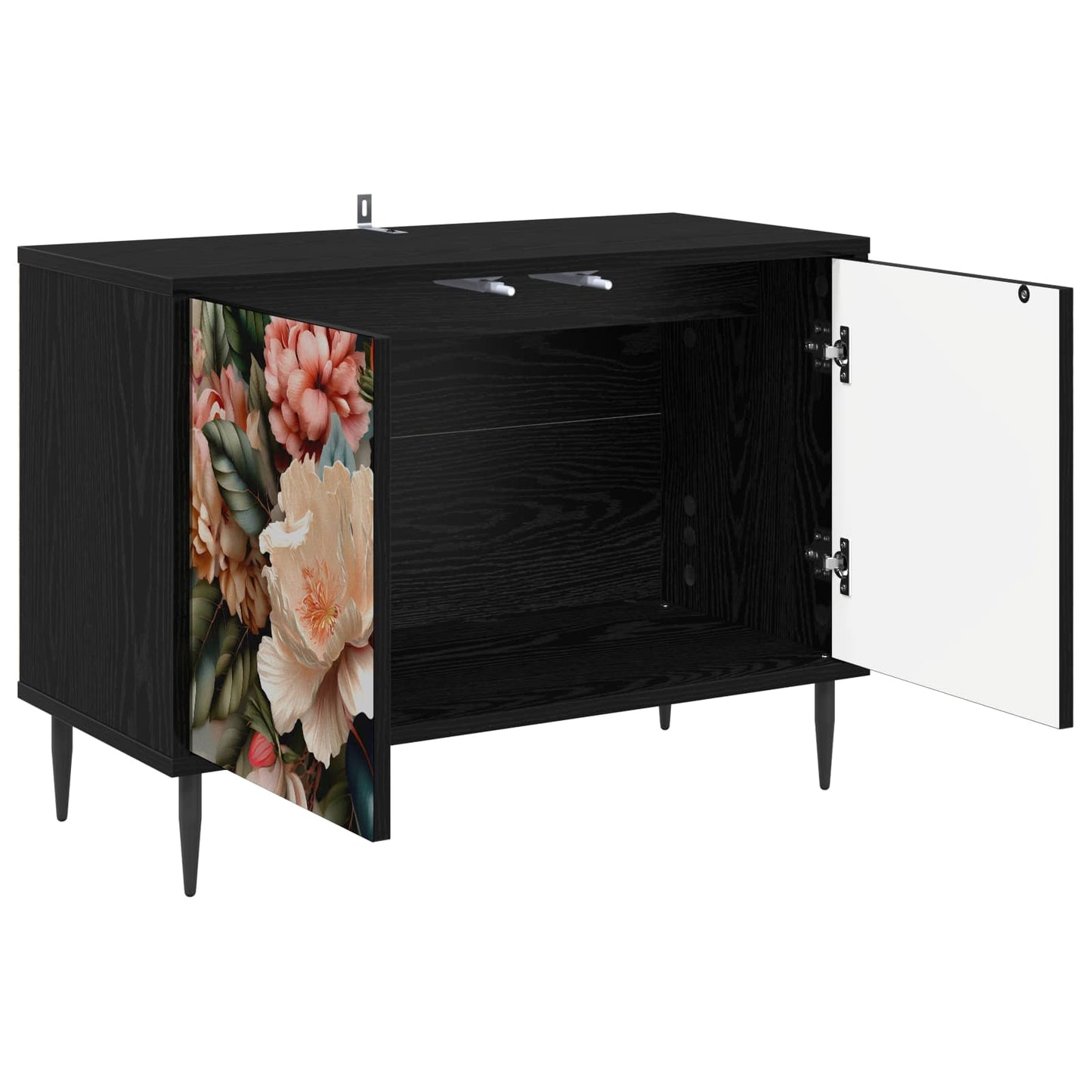 TV Cabinet BORNE 69 x 33 x 50.5 cm Black Oak Engineered Wood