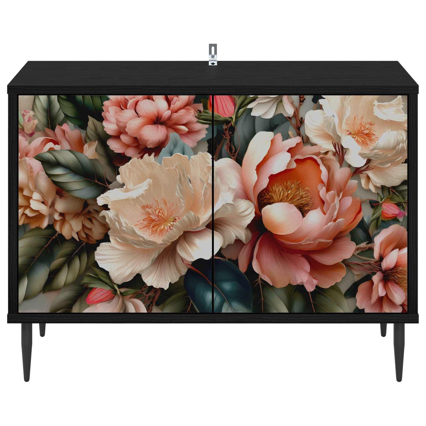 TV Cabinet BORNE 69 x 33 x 50.5 cm Black Oak Engineered Wood