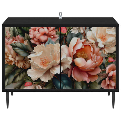 TV Cabinet BORNE 69 x 33 x 50.5 cm Black Oak Engineered Wood