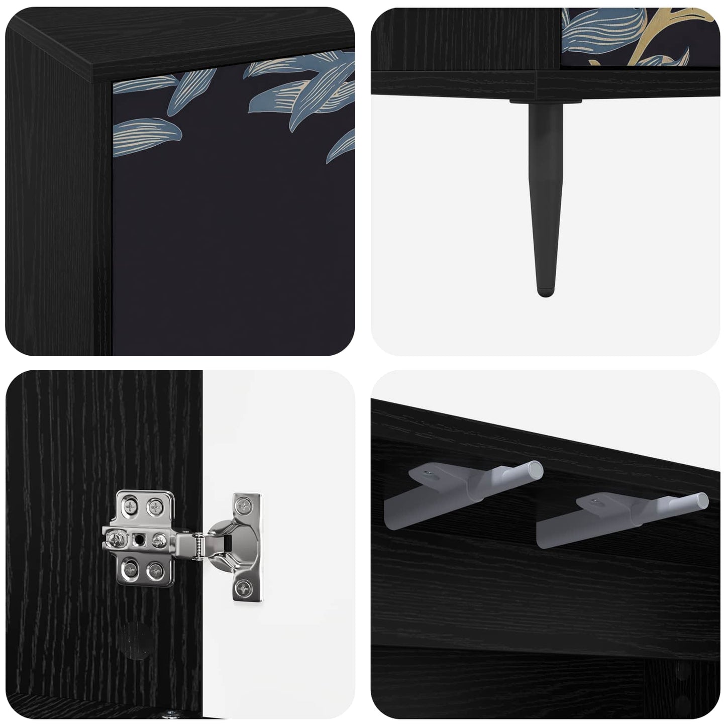 TV Cabinet DOKKUM 69 x 33 x 50.5 cm Black Oak Engineered Wood