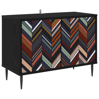 TV Cabinet OMMEN 69 x 33 x 50.5 cm Black Oak Engineered Wood