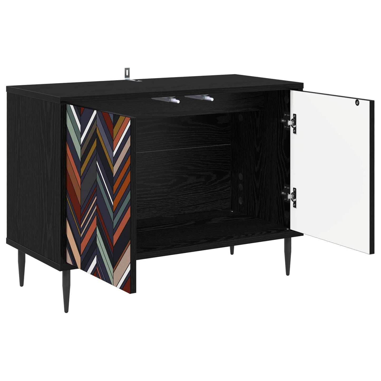TV Cabinet OMMEN 69 x 33 x 50.5 cm Black Oak Engineered Wood
