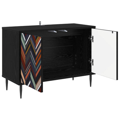 TV Cabinet OMMEN 69 x 33 x 50.5 cm Black Oak Engineered Wood